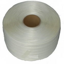 Feuillard 13mm x 1100m - Ultra résistant - Polyester Textile Fil à Fil - Blanc