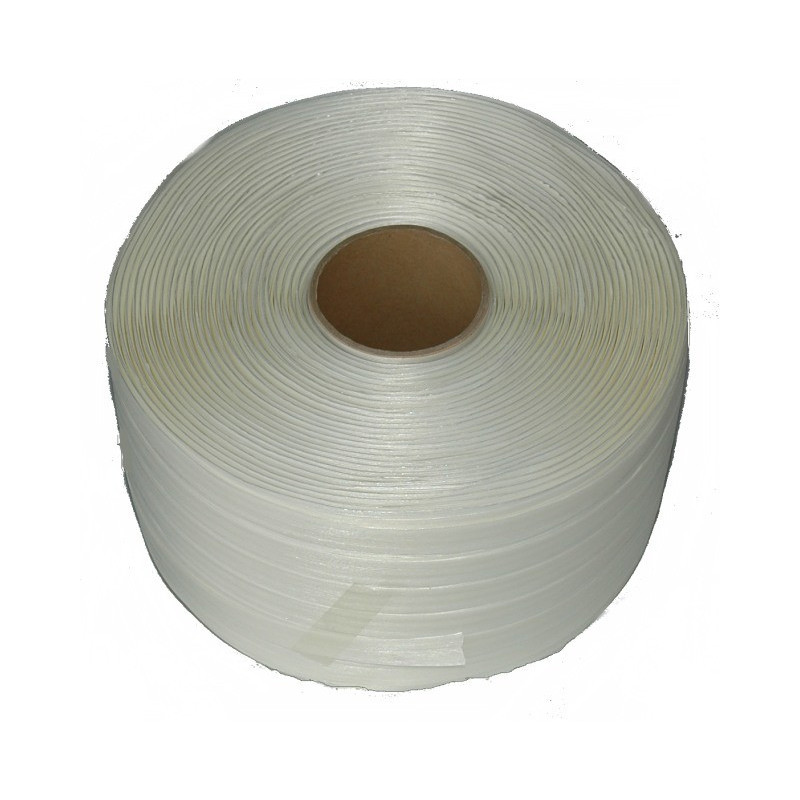 Feuillard 19mm x 500m - Ultra résistant - Polyester Textile Tressé - Blanc Feuillard 19mm x 500m - Ultra résistant - Polyester Textile Tressé - Blanc
