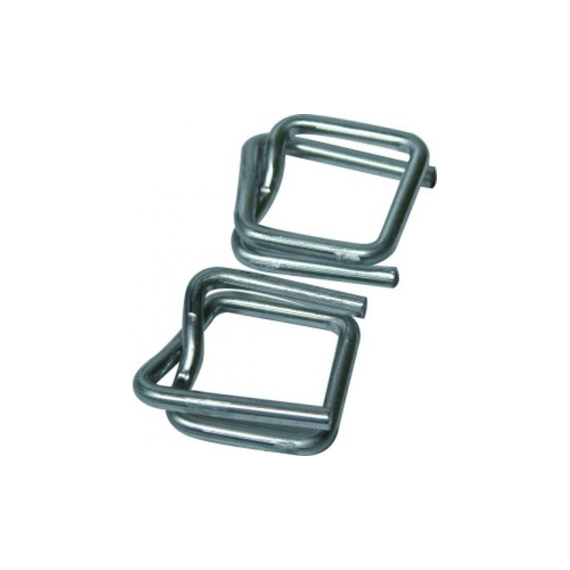 Boucle acier autobloquantes 13 mm pour cerclage du feuillard plastique ou textile (x1000 pcs) Boucle acier autobloquantes 13 mm pour cerclage du feuillard plastique ou textile (x1000 pcs)
