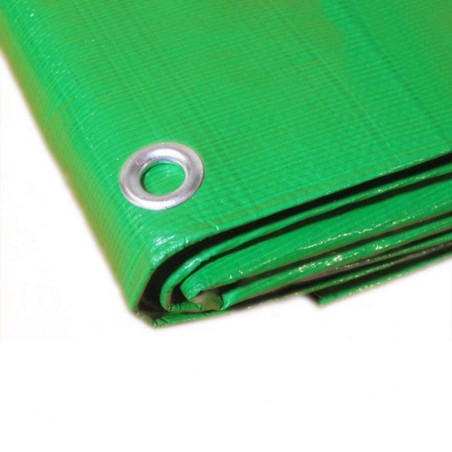 Bâche Industrielle 8x12 M - Étanche, Résistante Aux UV - Bleu/Vert - Œillets Tous Les 50 Cm - KALEMBAL