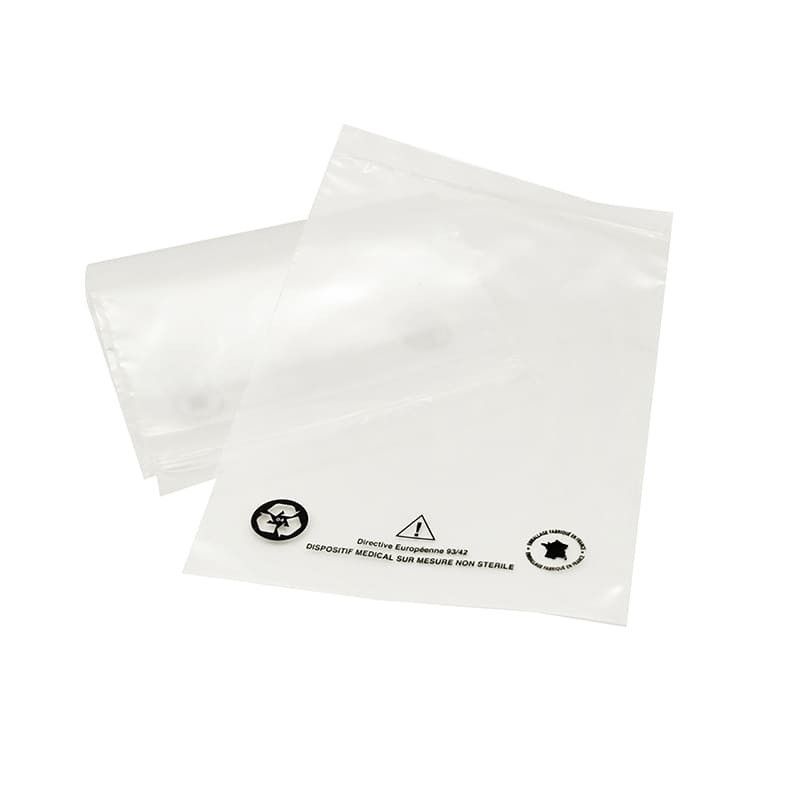 Sachet médical Zip 100x100 mm (x1000 pcs) - Transparent - Résistant