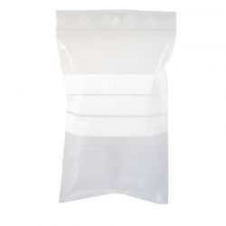 Sachet médical Zip à bandes blanches 60x80 mm (x1000 pcs) - Transparent - Résistant