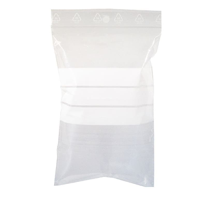 Sachet médical Zip à bandes blanches 120x180 mm (x1000 pcs) - Transparent - Résistant Sachet médical Zip à bandes blanches 120x180 mm (x1000 pcs) - Transparent - Résistant